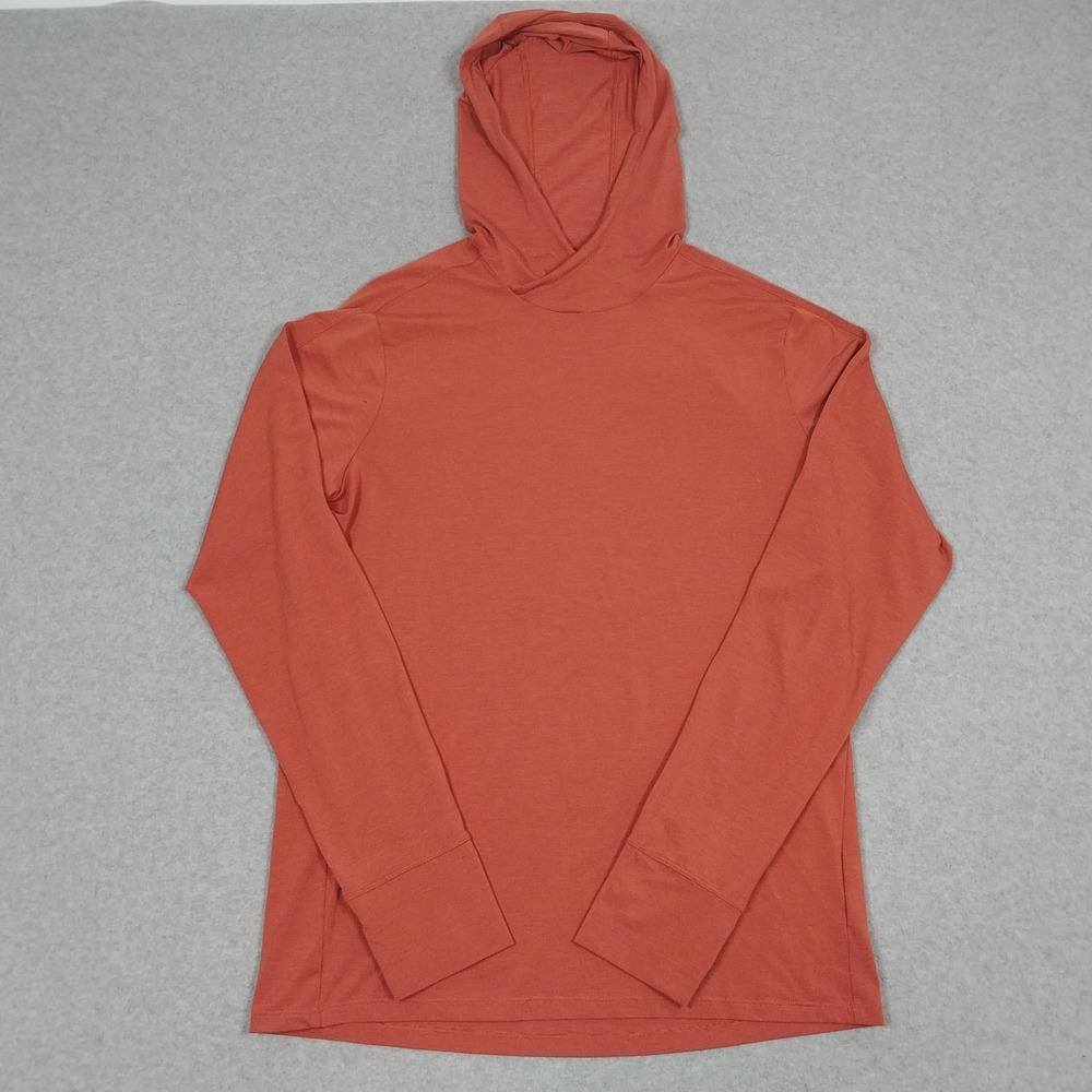 REI Co-op Sahara Shade Sun Hoodie Mens Medium Orange Hooded Sun Shirt UPF 50